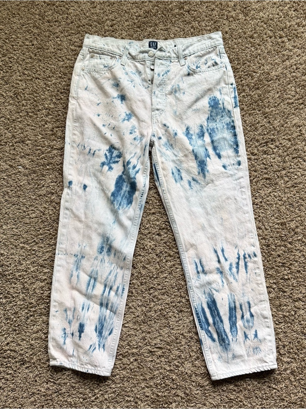 GAP Cheeky Straight Pink Blue Tie Dye Jeans Women’s Size 8/29